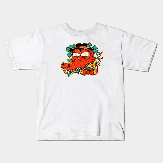 Capitalism Crocodile Kids T-Shirt by Joe Tamponi